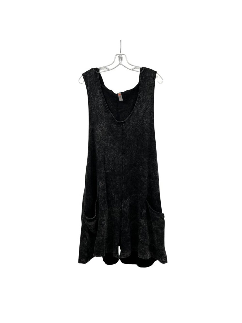 Mono B Womens Romper Sleeveless Hooded Charcoal/White Size XXL Pockets